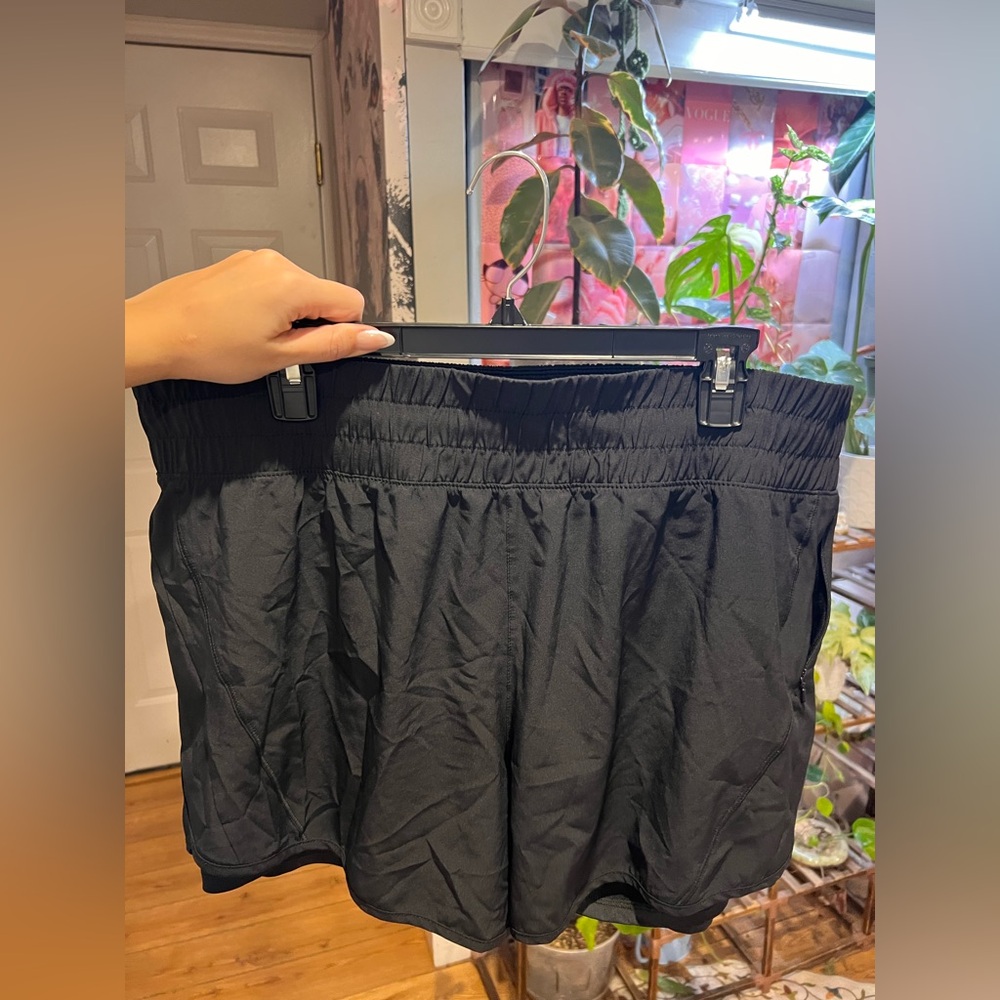 Black Athletic Shorts XXL Size 20 Zip Pocket
